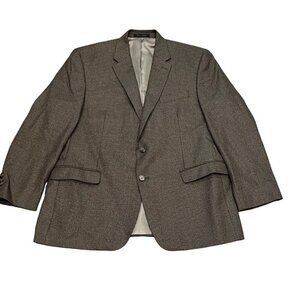 Chaps Mens Houndstooth Blazer Jacket 46R 65% Polyester 35% Rayon Two-Button Sing
